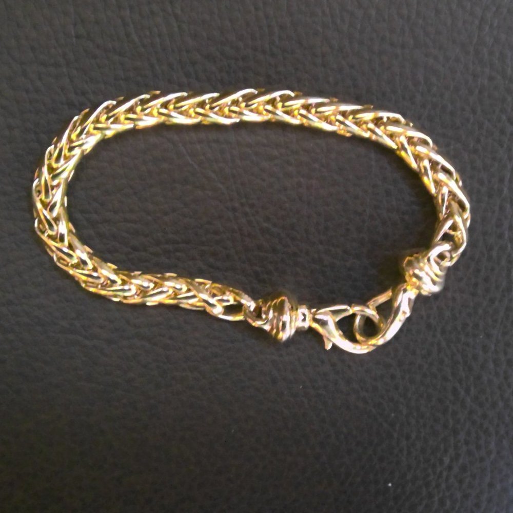 Vintage Chunky Goldtone 1/4" Rope Chain 7 1/2" Bracelet Links Toggle Clasp